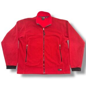 REI Polartec Fleece Jacket Full Zip Mens XL Red Outdoor Adventure‎